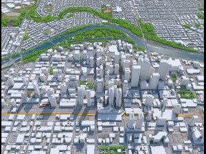 Calgary city Downtown Canada 8km 3Dモデル