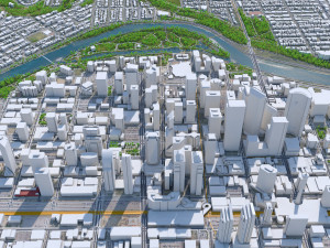 Calgary city Downtown Canada 8km 3Dモデル