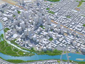 Calgary city Downtown Canada 8km 3Dモデル