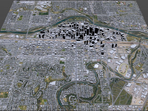 Calgary city Downtown Canada 8km 3Dモデル