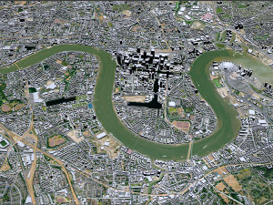 Canary Wharf Downtown city London 5km Modelo 3D