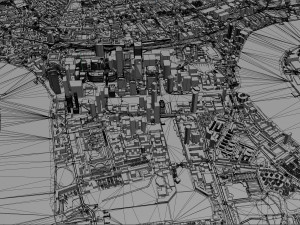 Canary Wharf Downtown city London 5km Modelo 3D