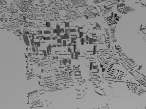 Canary Wharf Downtown city London 5km Modelo 3D