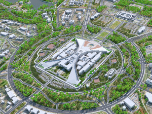 Canberra Downtown city Australia 10km 3D Model