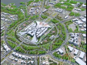 Canberra Downtown city Australia 10km 3D Model