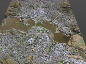 Canberra Downtown city Australia 10km 3D Model