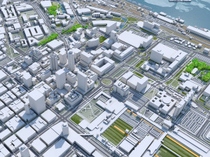 Cape Town downtown city South Africa 8km 3D Model