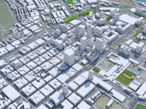 Cape Town downtown city South Africa 8km 3D Model