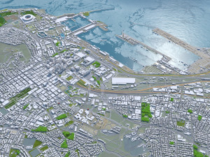 Cape Town downtown city South Africa 8km 3D Model