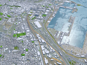Cape Town downtown city South Africa 8km 3D Model