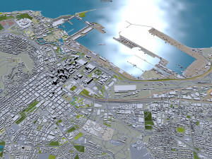 Cape Town downtown city South Africa 8km 3D Model