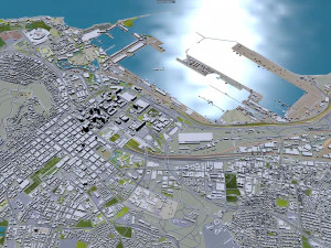 Cape Town downtown city South Africa 8km 3D Model