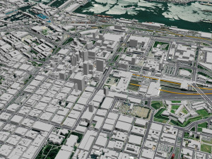 Cape Town downtown city South Africa 8km 3D Model