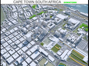 Cape Town downtown city South Africa 8km 3D Model