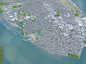 Charleston downtown city South Carolina USA 8km Modèle 3D