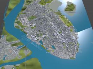 Charleston downtown city South Carolina USA 8km Modèle 3D