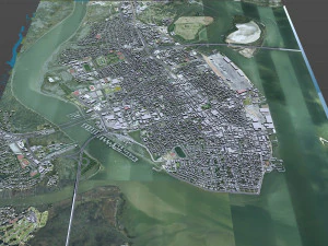 Charleston downtown city South Carolina USA 8km 3D Model