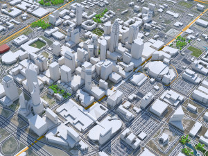 Charlotte NC downtown city USA 5km 3D Model
