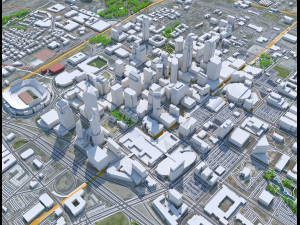 Charlotte NC downtown city USA 5km 3D Modell