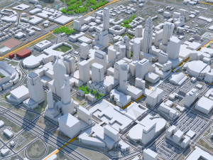 Charlotte NC downtown city USA 5km 3D Modell