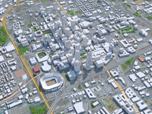 Charlotte NC downtown city USA 5km 3D Modell