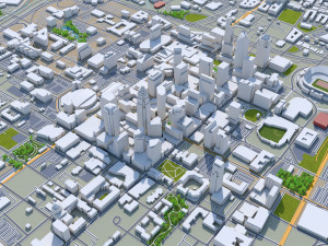 Charlotte NC downtown city USA 5km 3D Modell