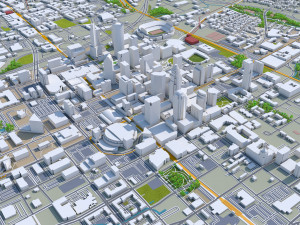 Charlotte NC downtown city USA 5km 3D Modell