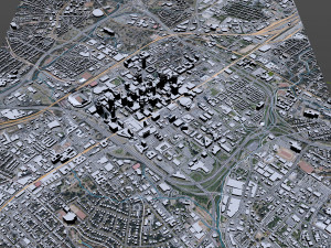 Charlotte NC downtown city USA 5km 3D Modell