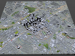 Charlotte NC downtown city USA 5km 3D Modell