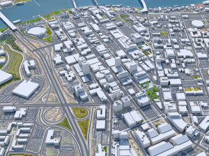 Chattanooga Tennessee downtown USA 8km 3D Model
