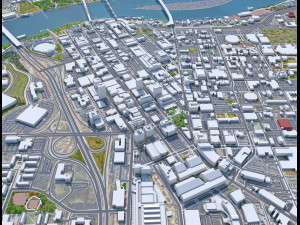Chattanooga Tennessee downtown USA 8km 3D Model