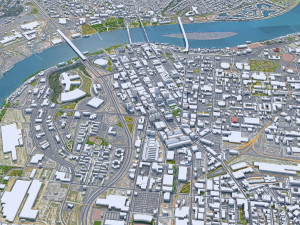 Chattanooga Tennessee downtown USA 8km 3D Model