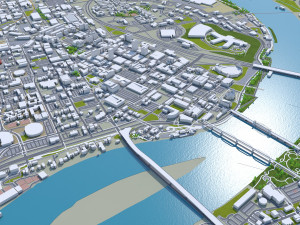 Chattanooga Tennessee downtown USA 8km 3D Model