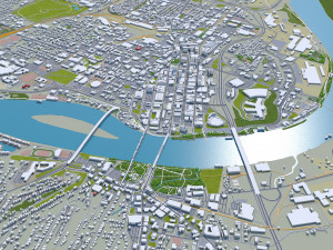 Chattanooga Tennessee downtown USA 8km 3D Model