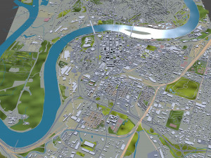 Chattanooga Tennessee downtown USA 8km 3D Model