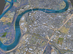 Chattanooga Tennessee downtown USA 8km 3D Model
