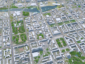 Chelyabinsk downtown city Russia 10km 3D Model