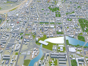 Chelyabinsk downtown city Russia 10km 3D 모델
