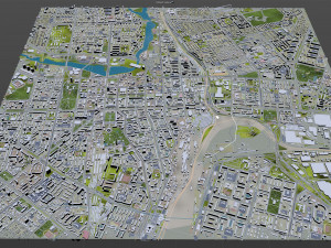 Chelyabinsk downtown city Russia 10km 3D 모델