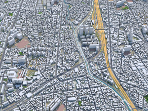 Cheonan downtown city South Korea 8km 3D 模型