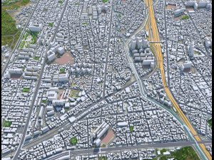 Cheonan downtown city South Korea 8km 3D 模型