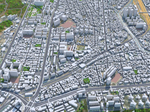 Cheonan downtown city South Korea 8km 3D 模型