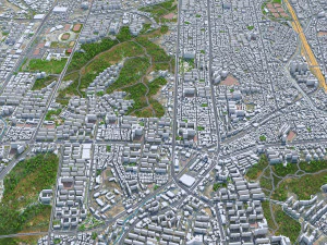 Cheonan downtown city South Korea 8km 3D Model