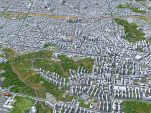 Cheonan downtown city South Korea 8km 3D Model