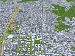 Cheonan downtown city South Korea 8km 3D 模型