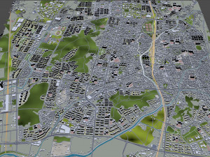 Cheonan downtown city South Korea 8km 3D 模型