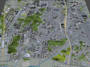 Cheonan downtown city South Korea 8km 3D Model