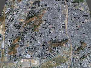 Cheonan downtown city South Korea 8km 3D Model