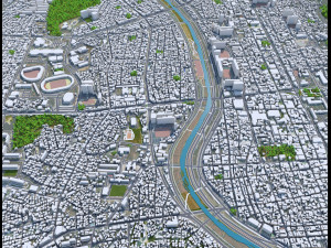 Cheongju downtown South Korea 7km 3Dモデル