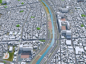 Cheongju downtown South Korea 7km 3Dモデル